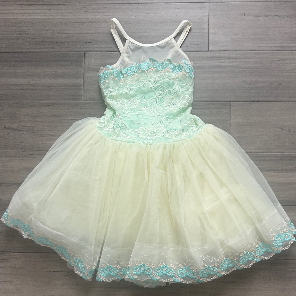 Mint and Cream Lace Tulle dance costume